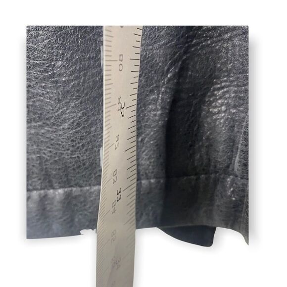 Roots “Richard” Leather Car Coat Vintage Black Treated size L Zip Front Y - Picture 9 of 16